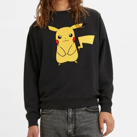Levi's X Pokemon Black Pikachu Crewneck Sweatshirt L
